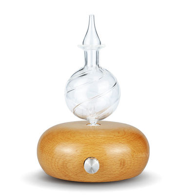 20m2 710g Wood And Glass Essential Oil Diffuser , Waterless Nebulizing Diffuser